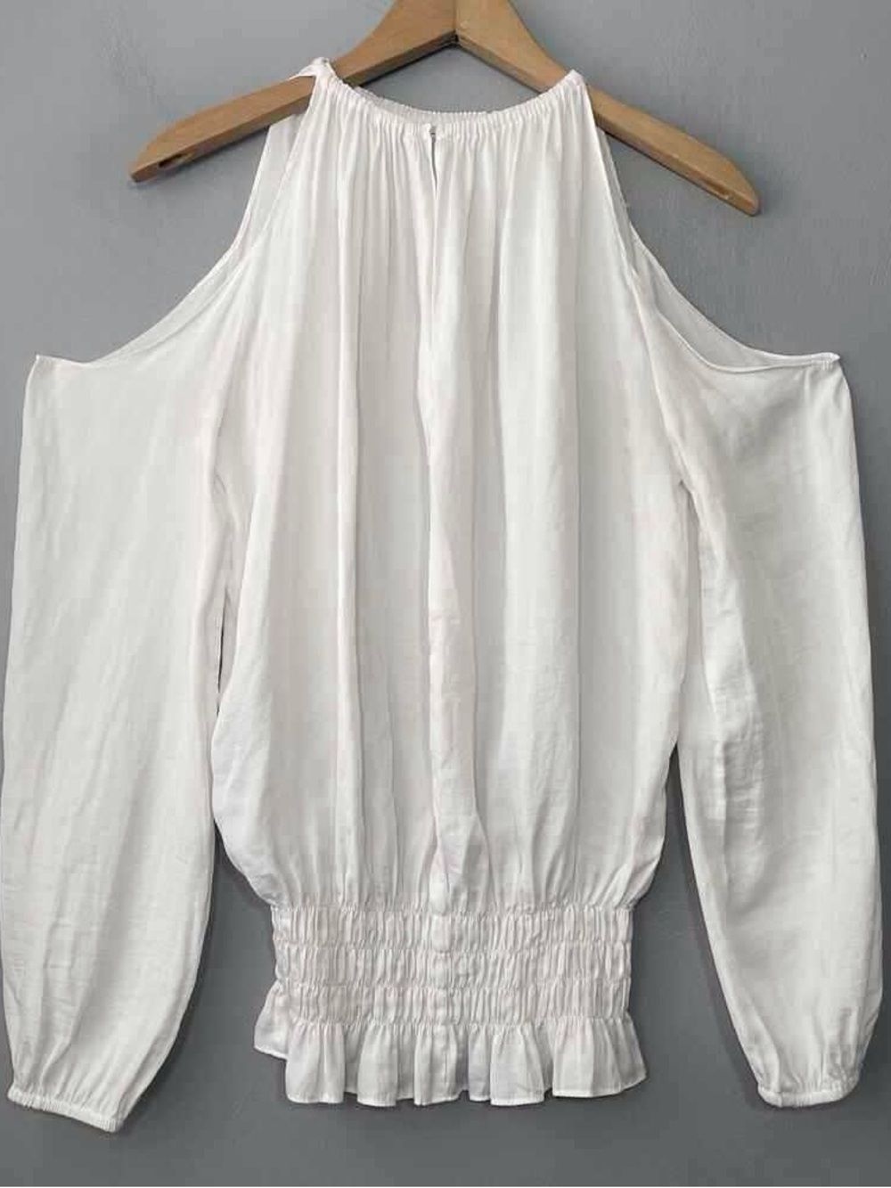 Off-Shoulder Long Sleeve White Women's Blouse - Picture 2 of 5